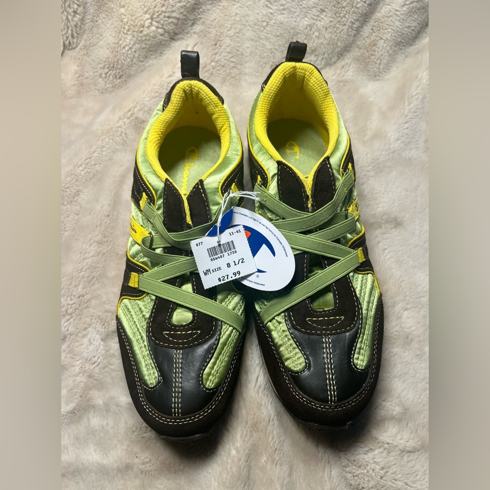 Champion women's athletic shoes in brown and yellow, size 8 1/2